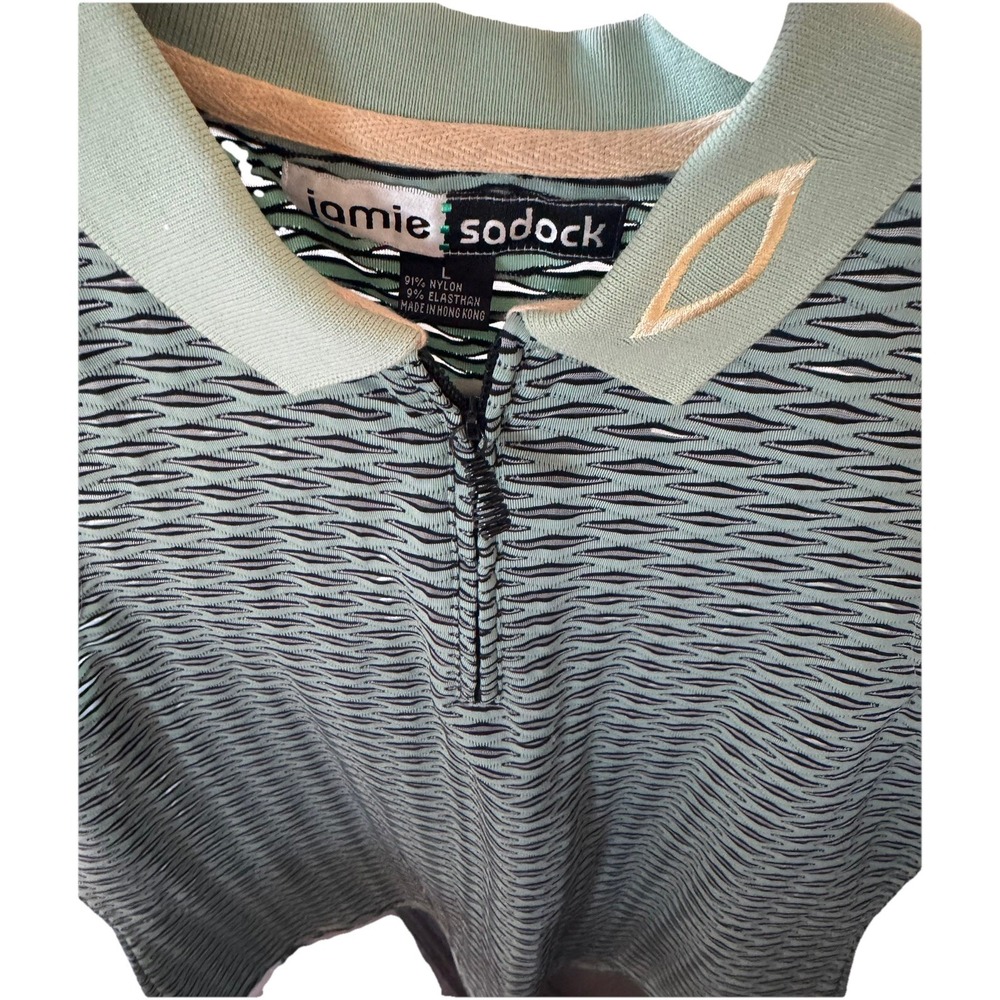 Jamie Sadock Womens Sleeveless Golf Top Size L 1/4 Zip Green - Picture 3 of 9